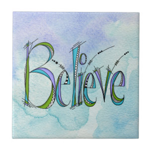 Whimsical Believe Hand-Lettering Tegeltje