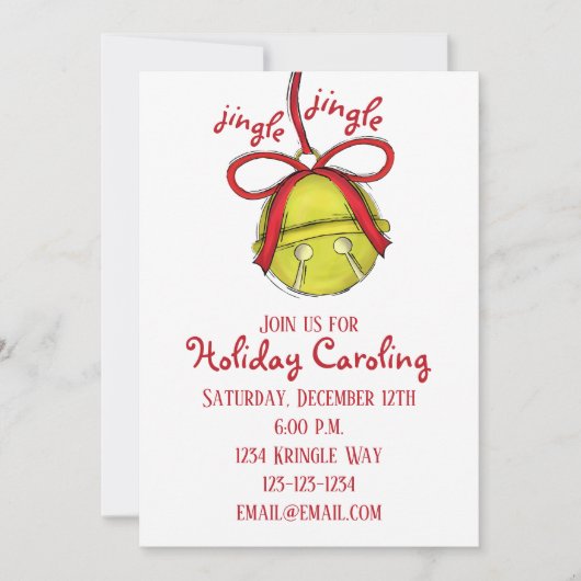 Whimsical Bells Simple Cute Holiday Party Kaart (Voorkant)