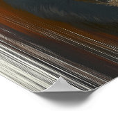 Whimsical Bengal Cat Portret op Hart Achtergrond Poster (Hoek)