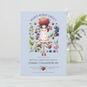 Whimsical Berry Sweet Girl's Verjaardagsfeestje Kaart (Staand voorkant)