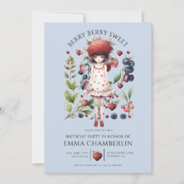 Whimsical Berry Sweet Girl's Verjaardagsfeestje Kaart