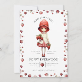 Whimsical Berry Sweet Girl's Verjaardagsfeestje Kaart