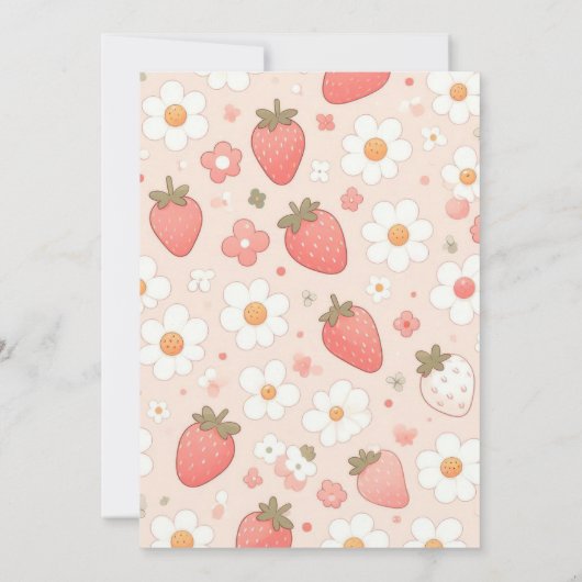 Whimsical Berry Sweet Pink Coquette Baby shower Kaart (Achterkant)