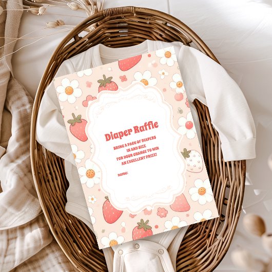Whimsical Berry Sweet Pink Diapper Raffle Informatiekaartje