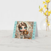 Whimsical Beste Vriend Dachshund Kaart (Gele Bloem)