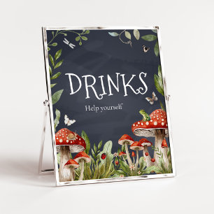 Whimsical betoverde bos paddenstoel Drinken Poster