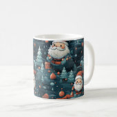 Whimsical betoverde Bos Santa Kerstmis Mok (Voorkant rechts)