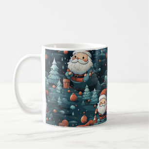 Whimsical betoverde Bos Santa Kerstmis Mok