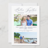 Whimsical Better Together Quote 2 Photos Wedding Save The Date (Voorkant)