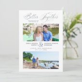 Whimsical Better Together Quote 2 Photos Wedding Save The Date (Staand voorkant)