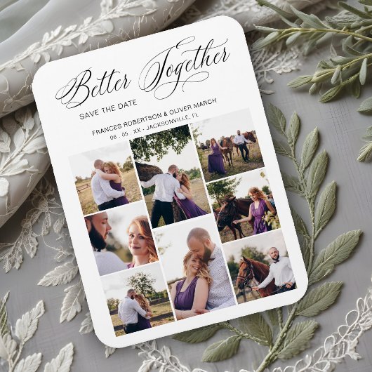Whimsical Better Together Quote 8 Photos Wedding Magneet