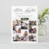 Whimsical Better Together Quote 8 Photos Wedding Save The Date (Staand voorkant)