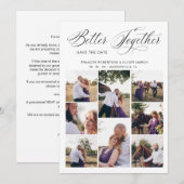 Whimsical Better Together Quote 8 Photos Wedding Save The Date (Voorkant / Achterkant)