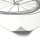 Whimsical Bicycle Illustration Lavender Grey Name Poster (Hoek)