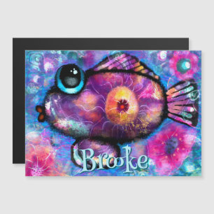Whimsical Big-Eye Fish Gepersonaliseerde Magneet K