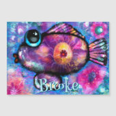 Whimsical Big-Eye Fish Gepersonaliseerde Magneet K (Voorkant)