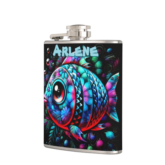 Whimsical Big-Eyed Fish Nautical Personalized Heupfles (Links)