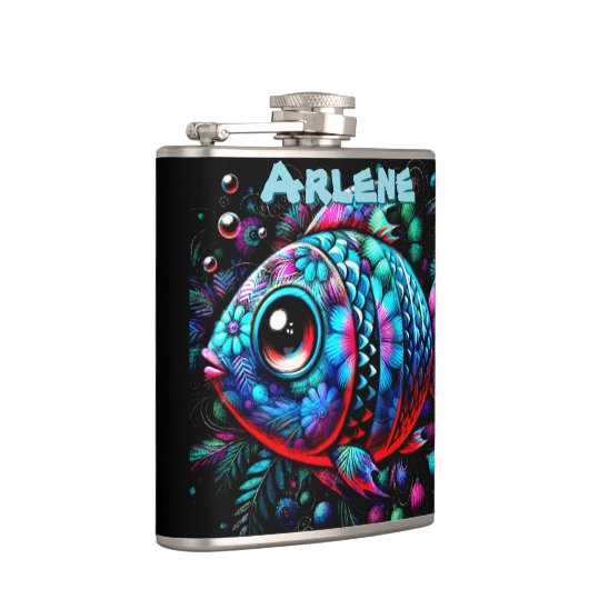 Whimsical Big-Eyed Fish Nautical Personalized Heupfles (Rechts)