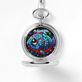 Whimsical Big-Eyed Fish Nautical Personalized Horloge