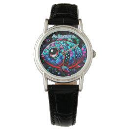Whimsical Big-Eyed Fish Nautical Personalized Horloge