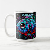Whimsical Big-Eyed Fish Nautical Personalized Koffiemok (Links)