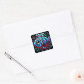 Whimsical Big-Eyed Fish Nautical Personalized Vierkante Sticker (Envelop)