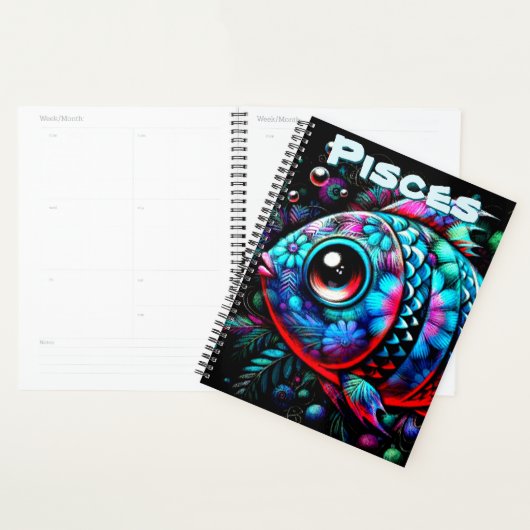 Whimsical Big-Eyed Fish Vissen Gepersonaliseerd Planner (Display)