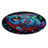 Whimsical Big-Eyed Floral Fish Nautisch Blauwgroen Snijplank (Hoek)