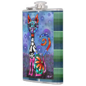 Whimsical Big-Eyed Funky Abstract Kitty Cat Heupfles (Links)