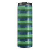 Whimsical Big-Eyed Funky Abstract Kitty Cat Thermosbeker (Achterkant)