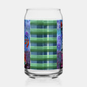 Whimsical Big-Eyed Funky Kitty Cat Abstract Blikvorm Glas (Links)