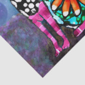 Whimsical Big-Eyed Funky Kitty Cat Decoupage Tissuepapier (Detail)