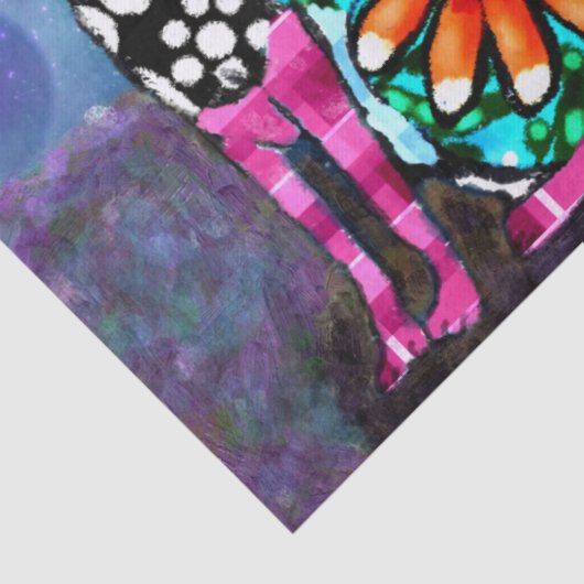 Whimsical Big-Eyed Funky Kitty Cat Decoupage Tissuepapier (Detail)