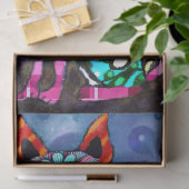 Whimsical Big-Eyed Funky Kitty Cat Decoupage Tissuepapier (Geschenk)