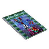 Whimsical Big-Eyed Funky Kitty Cat Personalized Notitieboek (Rechterzijde)