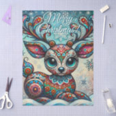 Whimsical Big Eyes Kerstmis Rendier Decoupage Tissuepapier (Craft)