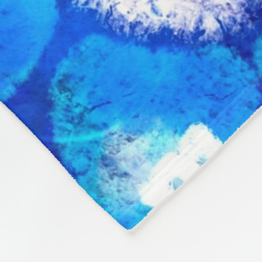 Whimsical Big-Eyes Seahorse Art Blue Personalized Fleece Deken (Hoek)