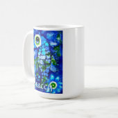 Whimsical Big-Eyes Seahorse Art Blue Personalized Koffiemok (Voorkant links)