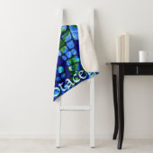 Whimsical Big-Eyes Seahorse Art Blue Personalized Sherpa Deken (In situ)