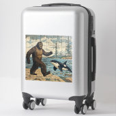 Whimsical Bigfoot en Orka Sticker (Koffer)