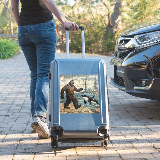 Whimsical Bigfoot en Orka Sticker (Koffer Insitu)