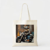 Whimsical Biker Cat Tas (Voorkant)