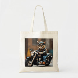 Whimsical Biker Cat Tas