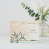 Whimsical  Bird Cage Wedding RSVP (Staand voorkant)
