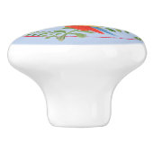 Whimsical Bird Colorful Folk Rustic Retro Blue Keramische Knop (Zijkant)