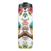 Whimsical Bird en Blooms Thermal Tumbler Thermosbeker (Voorkant)
