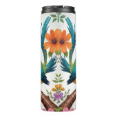 Whimsical Bird en Blooms Thermal Tumbler Thermosbeker (Achterkant)