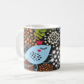 “Whimsical Bird in a Floral Wonderland Koffiemok (Voorkant links)