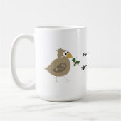 Whimsical Bird met een Sprig Holly Koffiemok (Links)