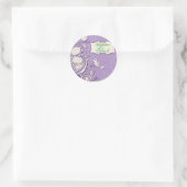 Whimsical Bird Monogram Ronde Sticker (Tas)